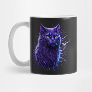 Purple Cat Splash Art Mug